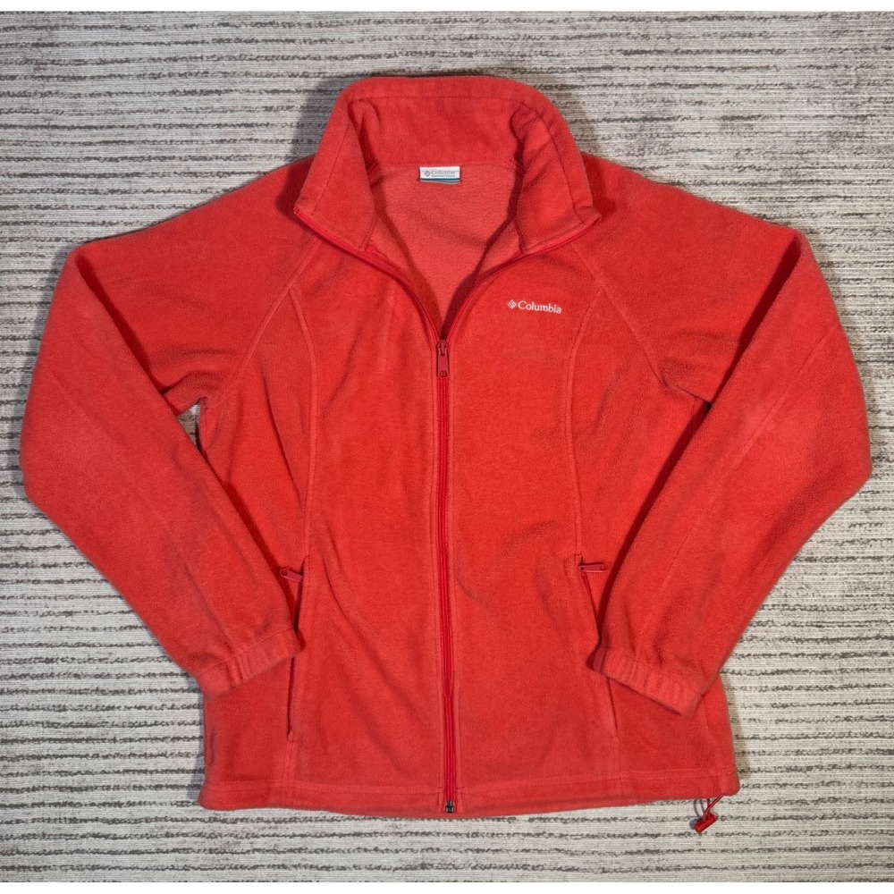 Columbia Womens Benton Springs Full Zip Fleece Jacket Coral Pink Large